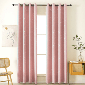 BespokeBlinds Blackout Curtains for Bedroom Room 1 Panel Thermal Twinkle Star Curtains for Boys Girls Antique Grommet Header Window Treatment