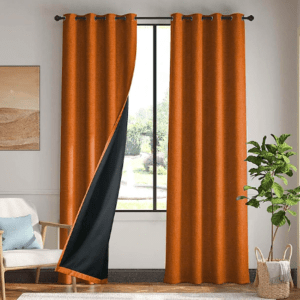 BespokeBlinds Waterproof Blackout 1 Curtain Panel Double Coated Solid Color Cotton And Linen Curtain for Room Home Decoration