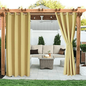 BespokeBlinds Waterproof Outdoor Curtain Sliding Patio windows treatments Farmhouse Drapes Grommet For Gazebo for bedroom living Hotel, 1 Panel customize on demand pod