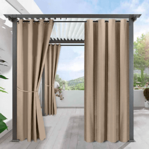 BespokeBlinds Waterproof Outdoor Curtains Windows Blackout Curtains Linen for Bedroom 1 Panel Thermal Insulating Windows treatments Grommet for Outdoor living Room customize on demand/pod